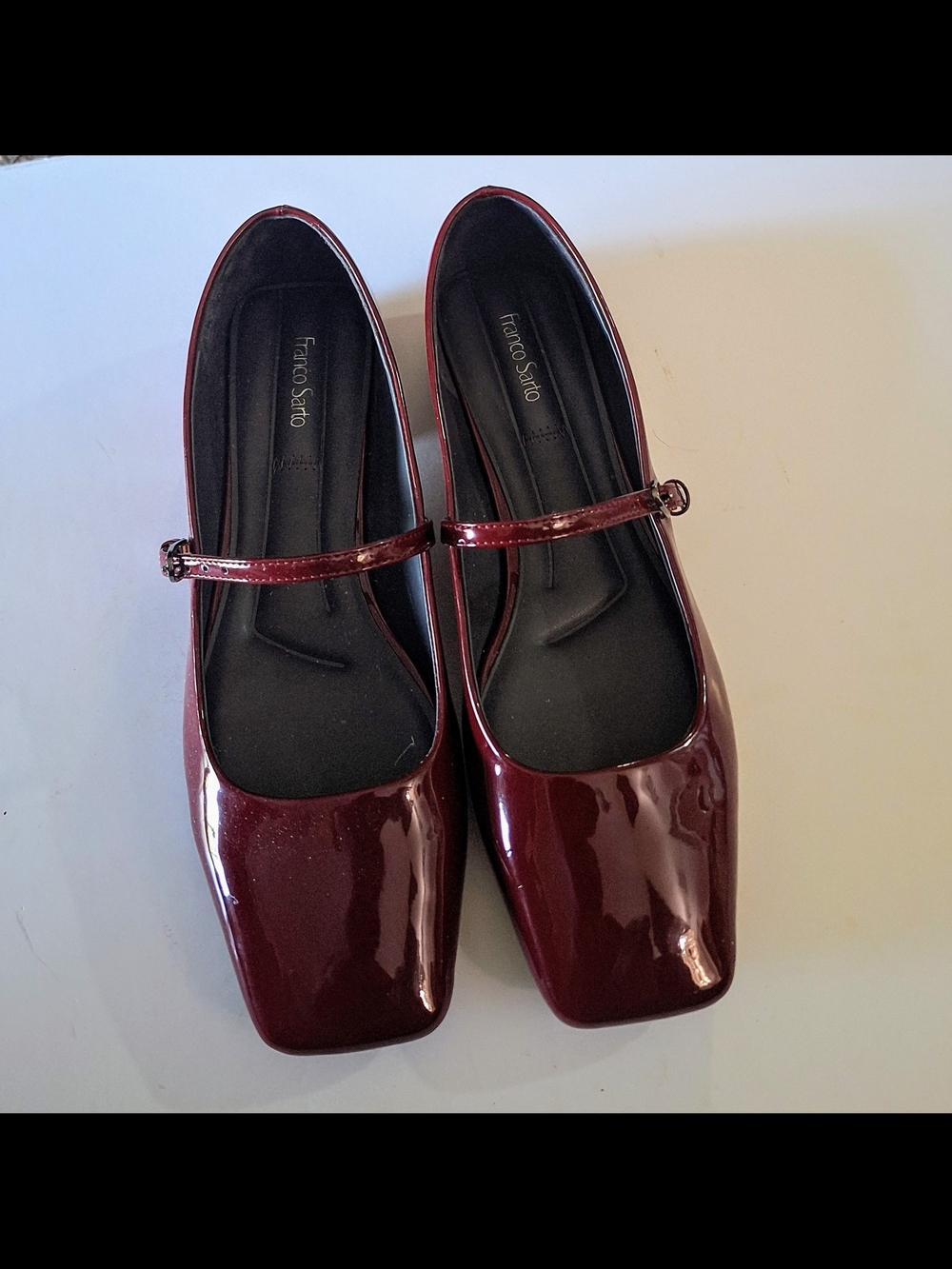 Franco Sarto Burgundy Patent Mary Jane Flats